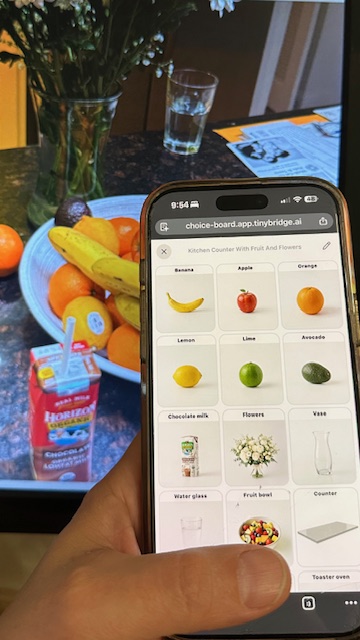 Photo of real objects turned into a choice board